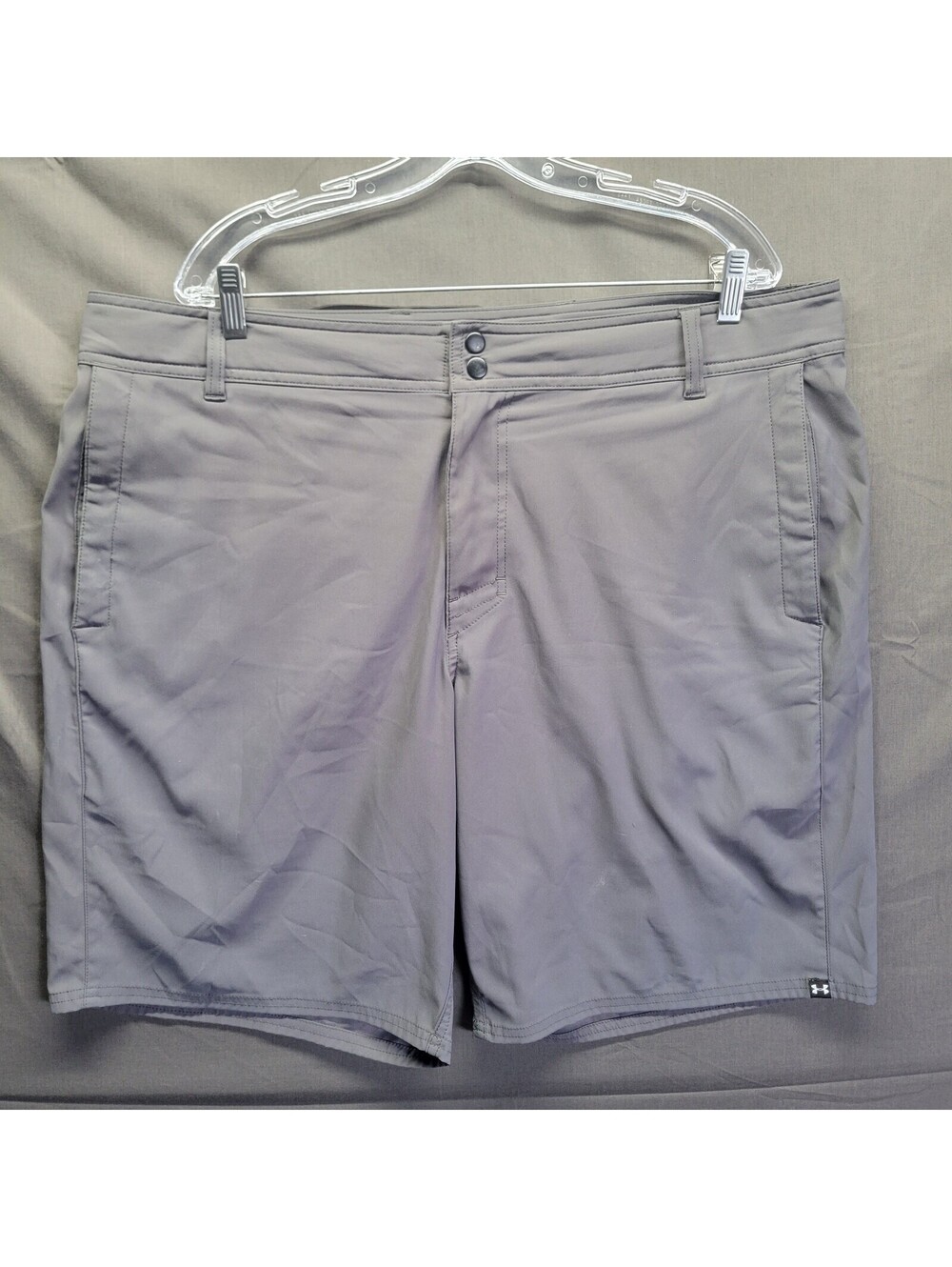Under Armour Golf Shorts Adult 40 Gray Chino Flat Front Stretch Sports Loose